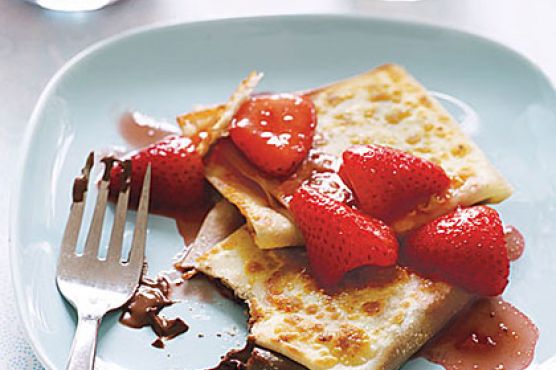 Nutella and Strawberry Crepes