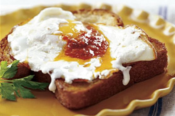 Olive Oil Fried Eggs with Mozzarella and Harissa