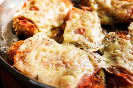 One Skillet Inside-Out Chicken Cordon Bleu