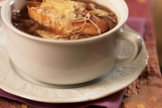Onion Soup with Cheese Crostini