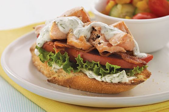Open-Faced Salmon BLTs
