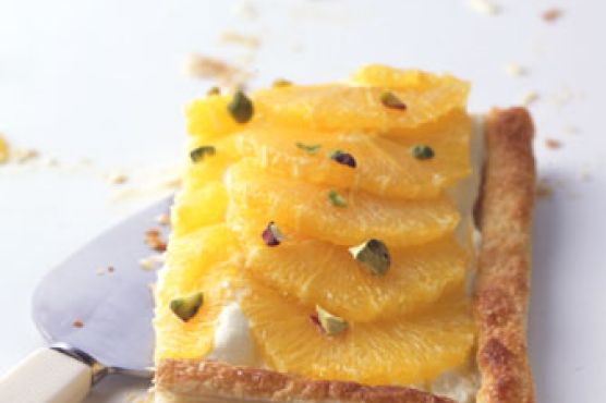 Orange Tart with Orange Cream and Pistachios