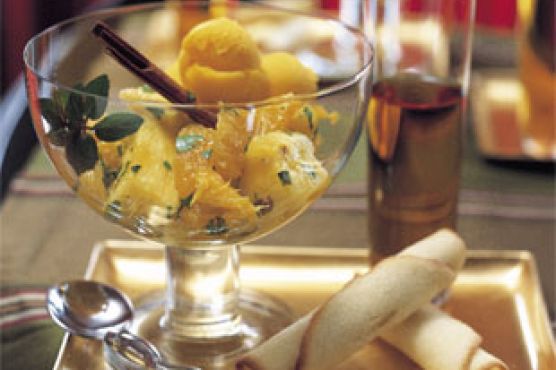 Oranges and Pineapple with Orange-Flower Water and Mint