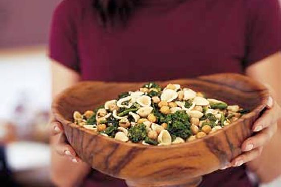 Orecchiette with Broccoli Rabe and Fried Chickpeas