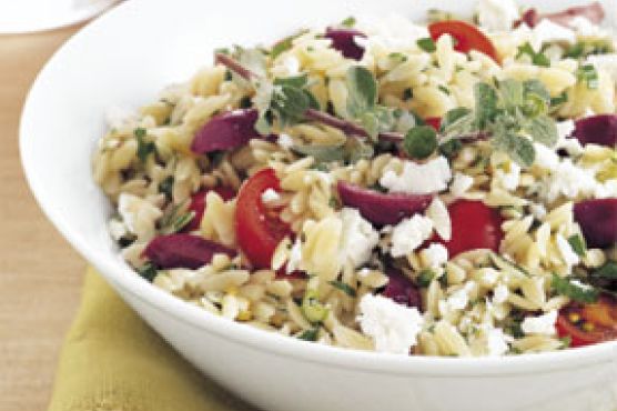 Orzo, Feta, and Tomato Salad with Marjoram Vinaigrette