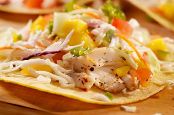 Pan Fried Catfish Tacos with Mango Salsa