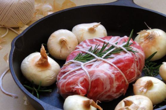 Pancetta Wrapped Roast Pork Loin Chop