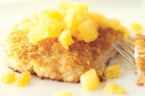 Panko Pork Cutlets with Pineapple and Ginger Salsa