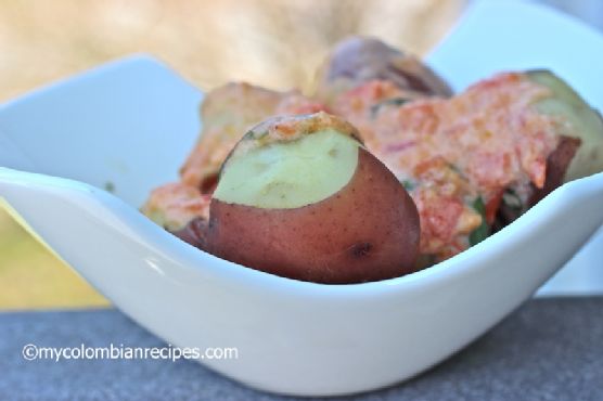 Papas Chorreadas (Potatoes with Cream and Cheese Sauce)
