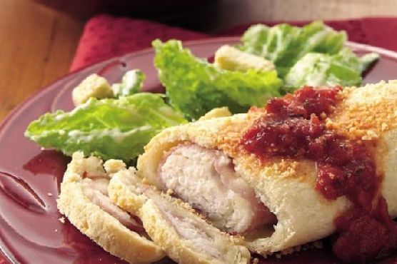 Parmesan Chicken, Provolone and Ham Bundles