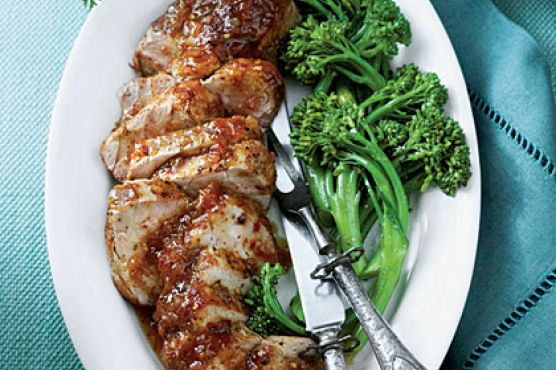 Peach-Mustard-Glazed Pork Tenderloin