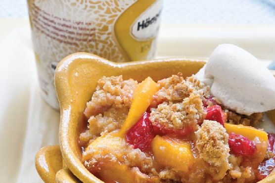 Peach-Rhubarb Crisp