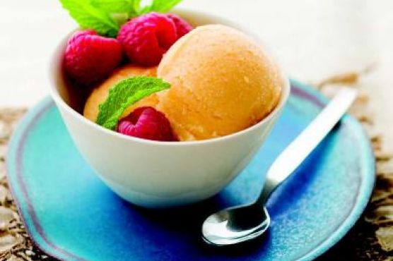 Peach-Sriracha Sorbet