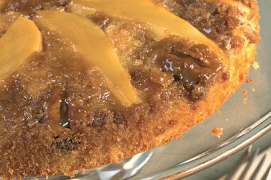 Pear Upside-Down Cake with Pecans