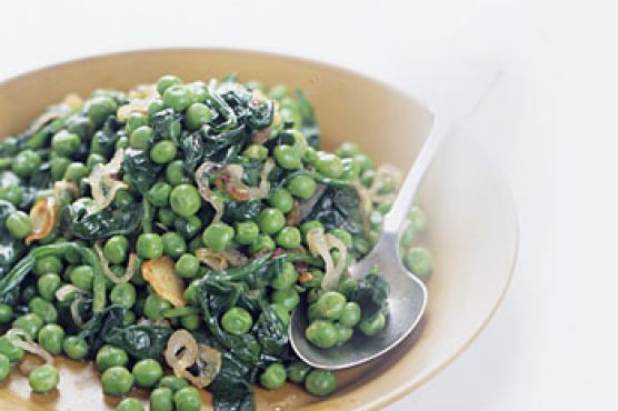 Peas with Spinach and Shallots