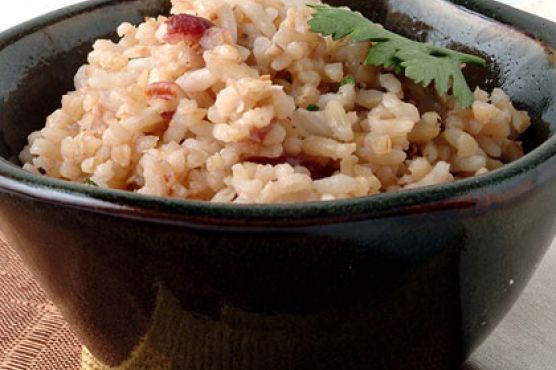 Pecan White and Brown Rice Pilaf