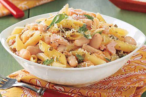 Penne with Tuna, Capers and Beans