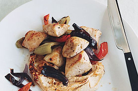 Pepper Chicken with Hummus