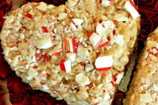 Peppermint Rice Crispies Squares