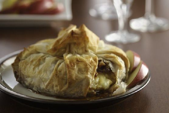 Phyllo-Wrapped Brie with Fig Preserves and Toasted Walnuts