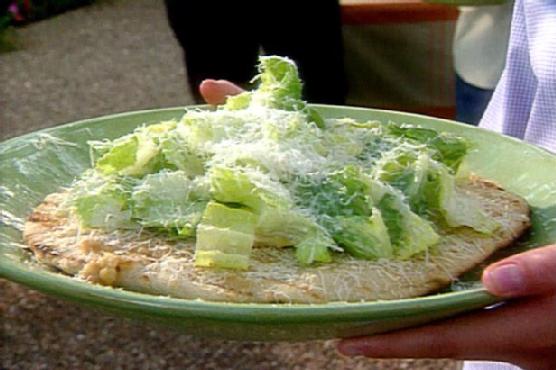 Piadine with Caesar Salad and Roasted Garlic Paste