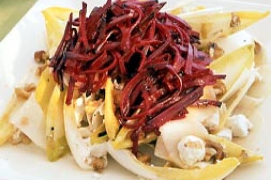 Pickled Beet and Endive Salad with Goat Cheese and Walnuts