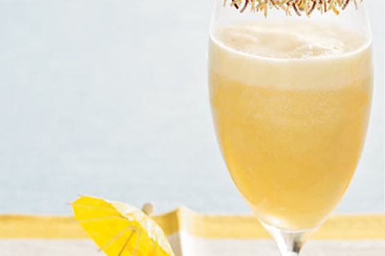 Pina Colada With Toasted Coconut Rim