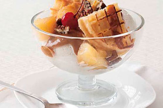 Pineapple Waffle Cake Sundae