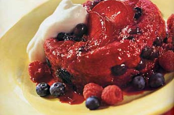 Plum and Berry Summer Puddings