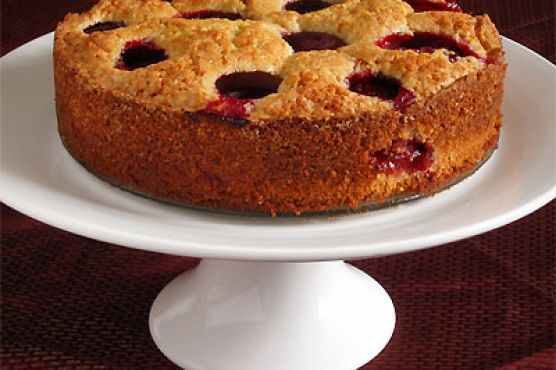 Plum Torte with Cardamom Cream