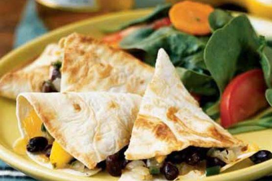Poblano, Mango, and Black Bean Quesadillas