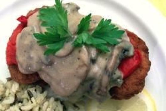 Pork Chop and Roasted Red Pepper Bake
