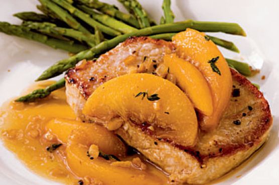 Pork Chops with Bourbon-Peach Sauce