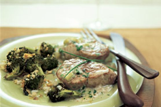 Pork Medallions with Mustard-Chive Sauce