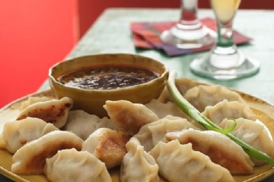 Pork Pot Stickers with Chipotle Honey Sauce
