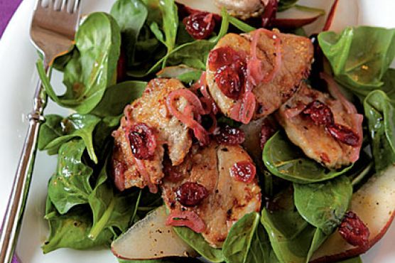 Pork Tenderloin, Pear, and Cranberry Salad