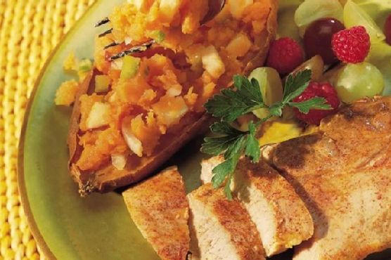 Pork with Stuffed Sweet Potatoes
