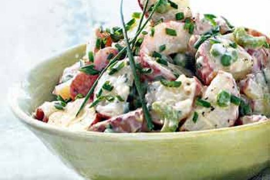 Potato and Pea Salad with Chive Aïoli