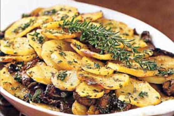 Potato and Portobello Mushroom Gratin