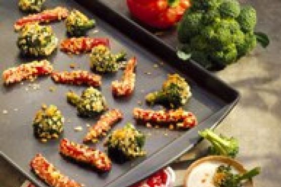 Potato-Breaded Baked Veggies