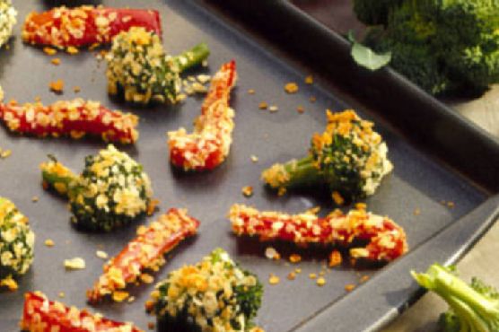 Potato-Breaded Baked Veggies