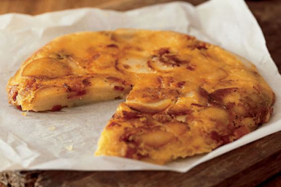 Potato Cake with Cheese and Bacon