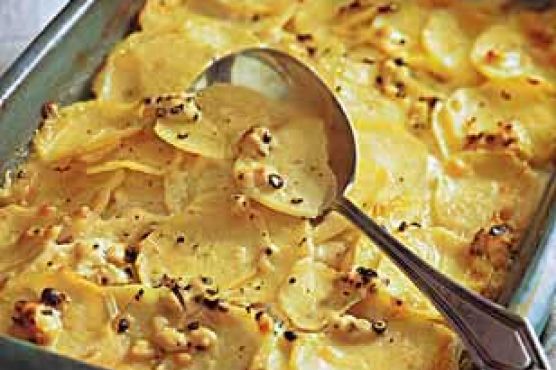 Potato Gratin with Goat Cheese and Garlic