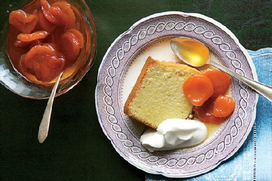 Pound Cake with Grand Marnier-Poached Apricots