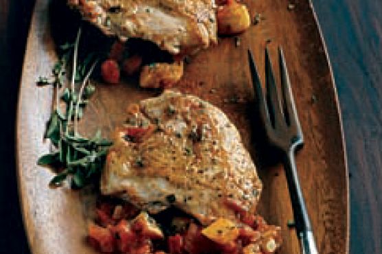 Pressed Chicken with Yellow Squash and Tomatoes