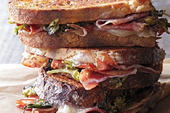 Pressed Coppa Sandwiches with Broccoli Rabe Pesto