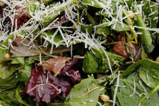 Prosciutto and Pine Nut Salad with Balsamic Vinaigrette