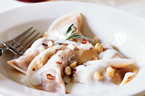 Pumpkin Ravioli with Gorgonzola Sauce