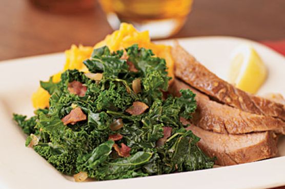 Quick Kale with Bacon and Onions