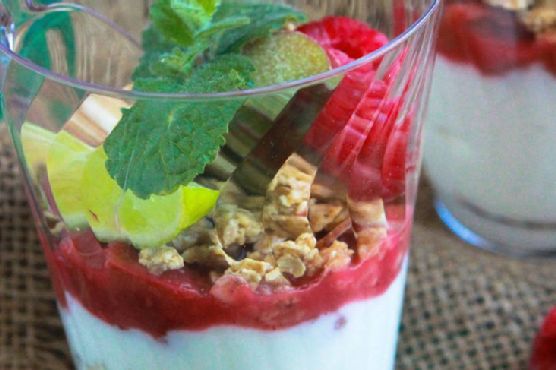 Raspberry and Rhubarb Parfaits